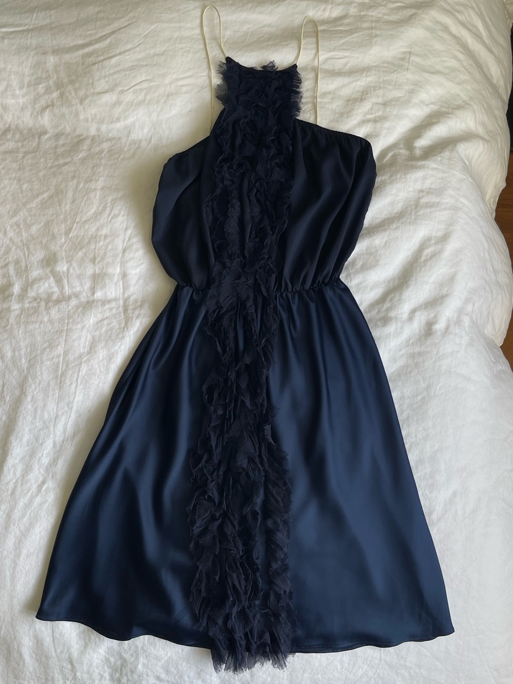 New Little Silky Navy Halter Neck Cocktail Dress